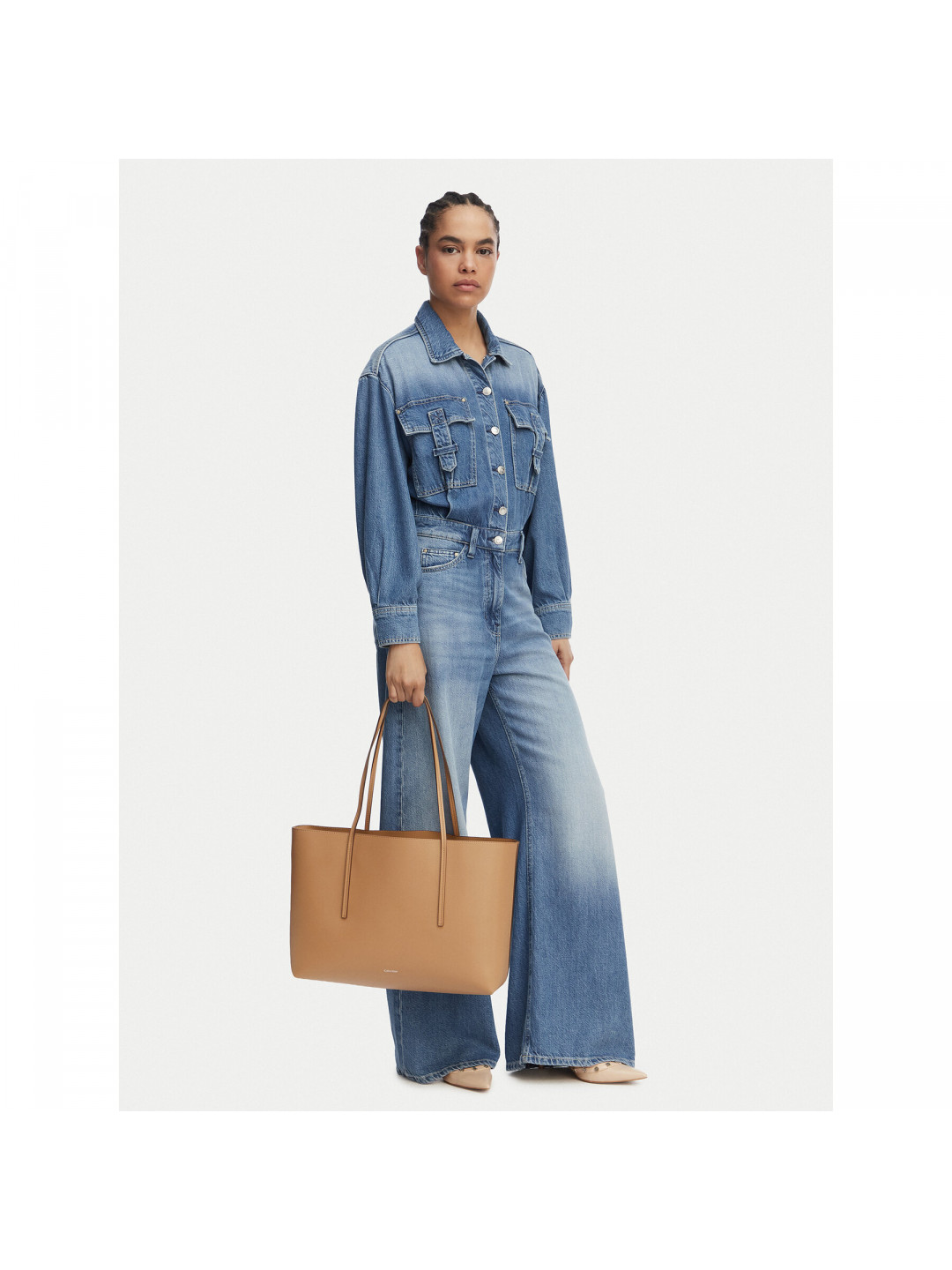 Kabelka Calvin Klein Foil Logo Tote LV04F3274G Béžová